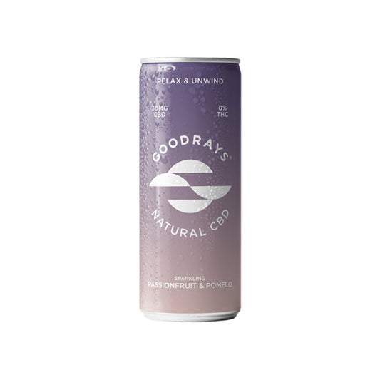 Goodrays 30mg CBD Passionfruit & Pomelo Seltzer 250ml - HEMPORIUM