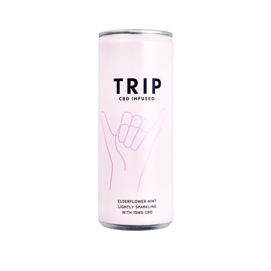 12 x TRIP 15mg CBD Infused Elderflower & Mint Drink 250ml - HEMPORIUM