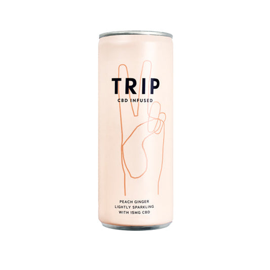 12 x TRIP 15mg CBD Infused Peach & Ginger Drink 250ml - HEMPORIUM