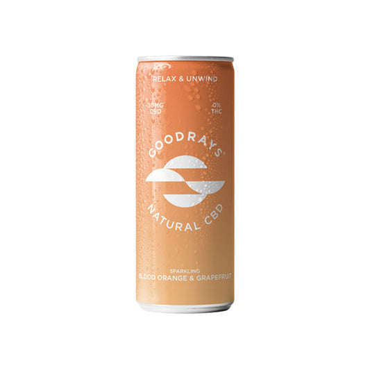 12 x Goodrays 30mg CBD Blood Orange & Grapefruit Seltzer 250ml - HEMPORIUM