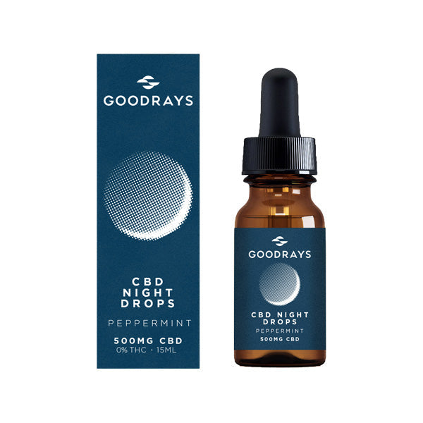 Goodrays 500mg CBD Peppermint Night Drops - 15ml - HEMPORIUM