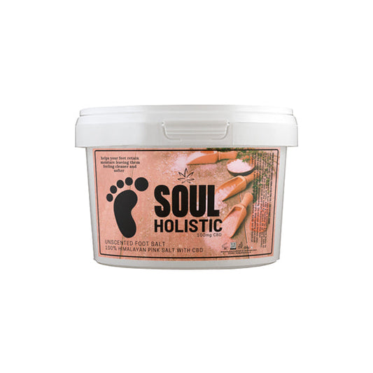 Soul Holistic 100mg CBD Himalayan Pink Salt Unscented Foot Salt - 500g - HEMPORIUM