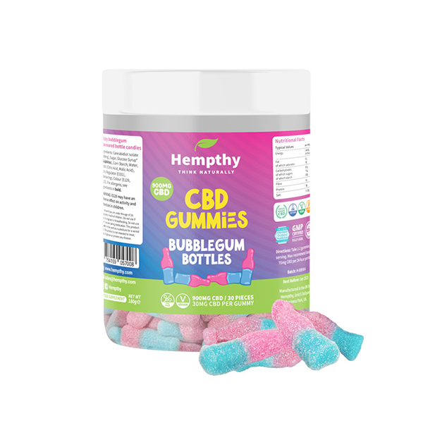 Hempthy 900mg CBD Bubblegum Bottles - 30 Pieces - HEMPORIUM