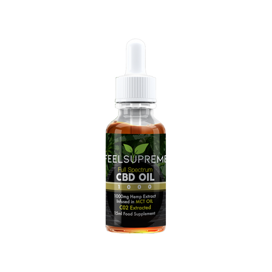 Feel Supreme 1000mg Full Spectrum CBD In MCT Oil - 15ml - HEMPORIUM