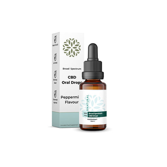 Bnatural 300mg Broad Spectrum CBD Peppermint Oral Drops - 10ml - HEMPORIUM