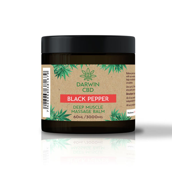 Darwin CBD 3000mg CBD Black Pepper Massage Balm - 60ml - HEMPORIUM