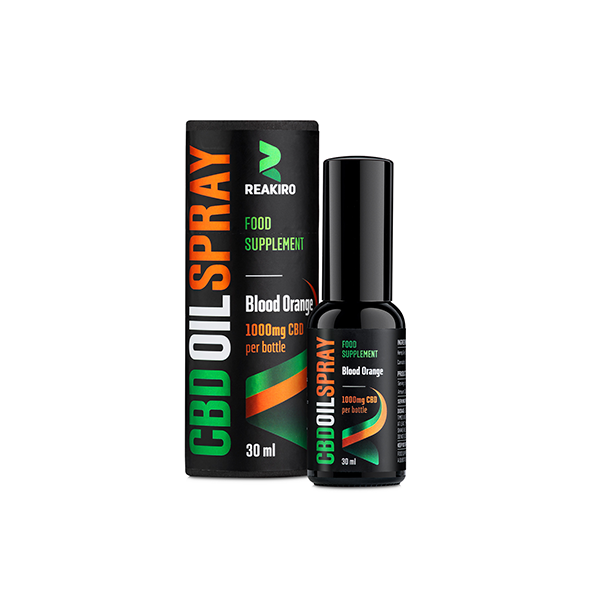 Reakiro 1000mg CBD Blood Orange Flavour Spray 30ml - HEMPORIUM