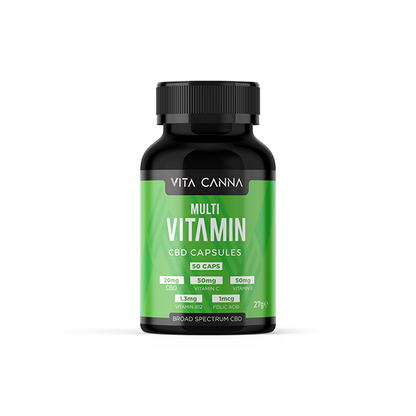 Vita Canna 1000mg Broad Spectrum Functional CBD Vegan Capsules - 50 Caps - HEMPORIUM