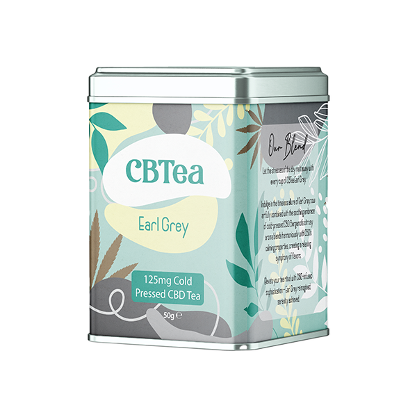 CBTea 125mg Cold Pressed Full Spectrum CBD Earl Grey - 50g - HEMPORIUM