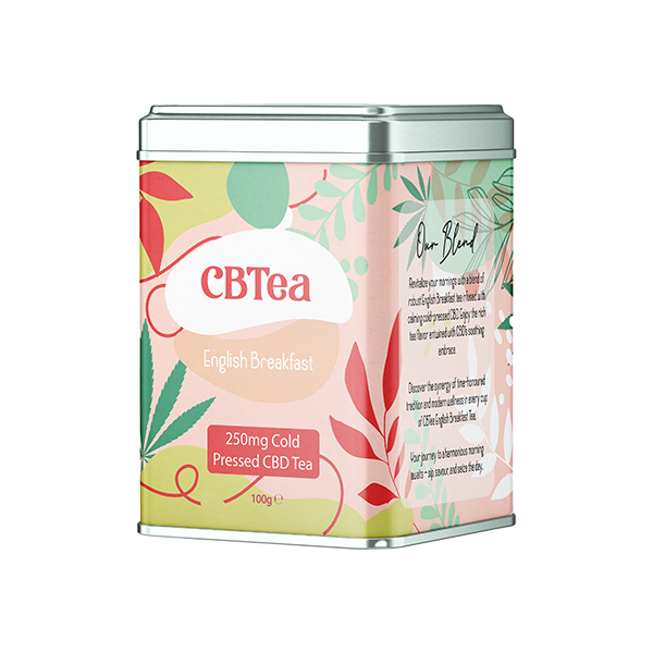 CBTea 250mg Cold Pressed Full Spectrum CBD English Breakfast Tea - 100g - HEMPORIUM